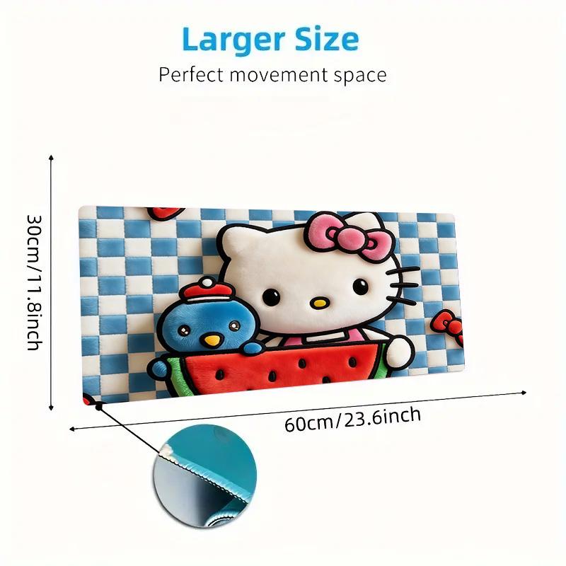 Hello Kitty And Friends Print Cushion Non-slip Laptop Tablet Big Mousepad XXL Mat Mini PC Playmat With Lock edge