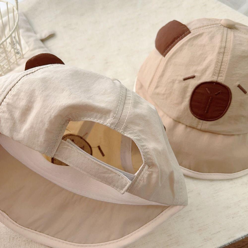 Soft Thin Baby Bucket Hat Cute Capybara Sunscreen Hat New Newborn Bonnet  1-3y