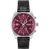 BOSS Skytraveller Red Dial Black Leather Men's Quartz Watch 1514193