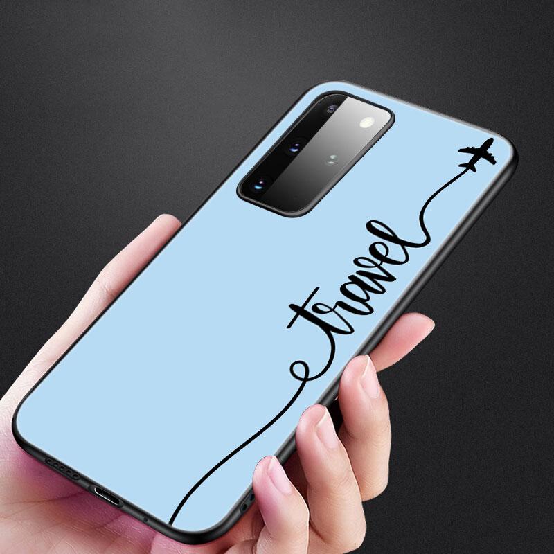 Lustige Reisekarte Handyhülle für Samsung Galaxy S20 S21 FE S10 Lite Note 20 10 Lite S8 S9 S10E S10 Plus Ultra Schwarz Weiche Hülle