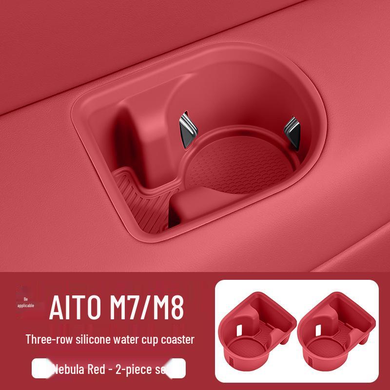 

AITO M7/M8M9 3rd Row Cup Holder Silicone Pad - Anti-scratch Interior Accessory for 26 Models