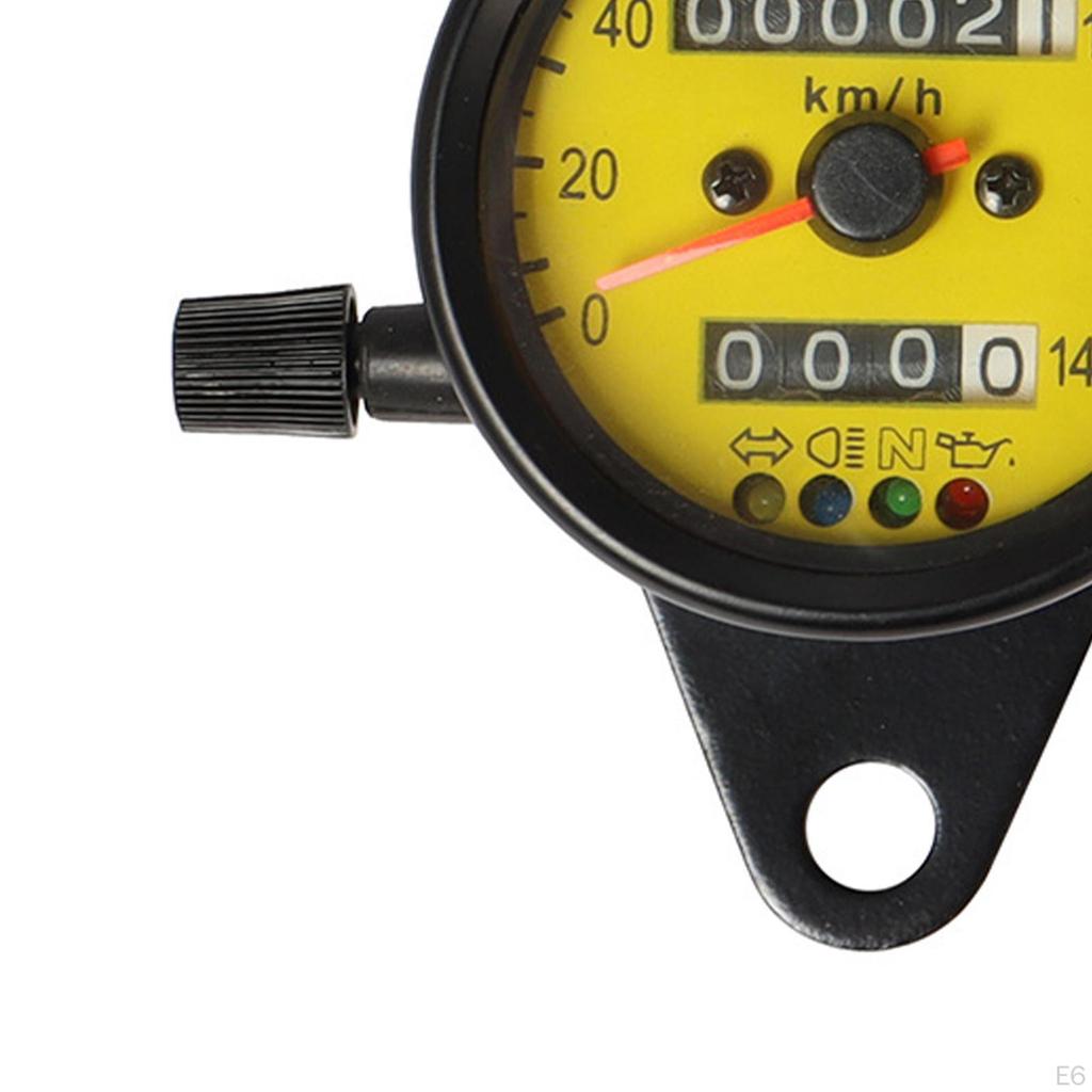 Motorbicycle Instrument Speedometer Dual Odometer LED Backlit DC 12V 4 Lamps with Indicator Light