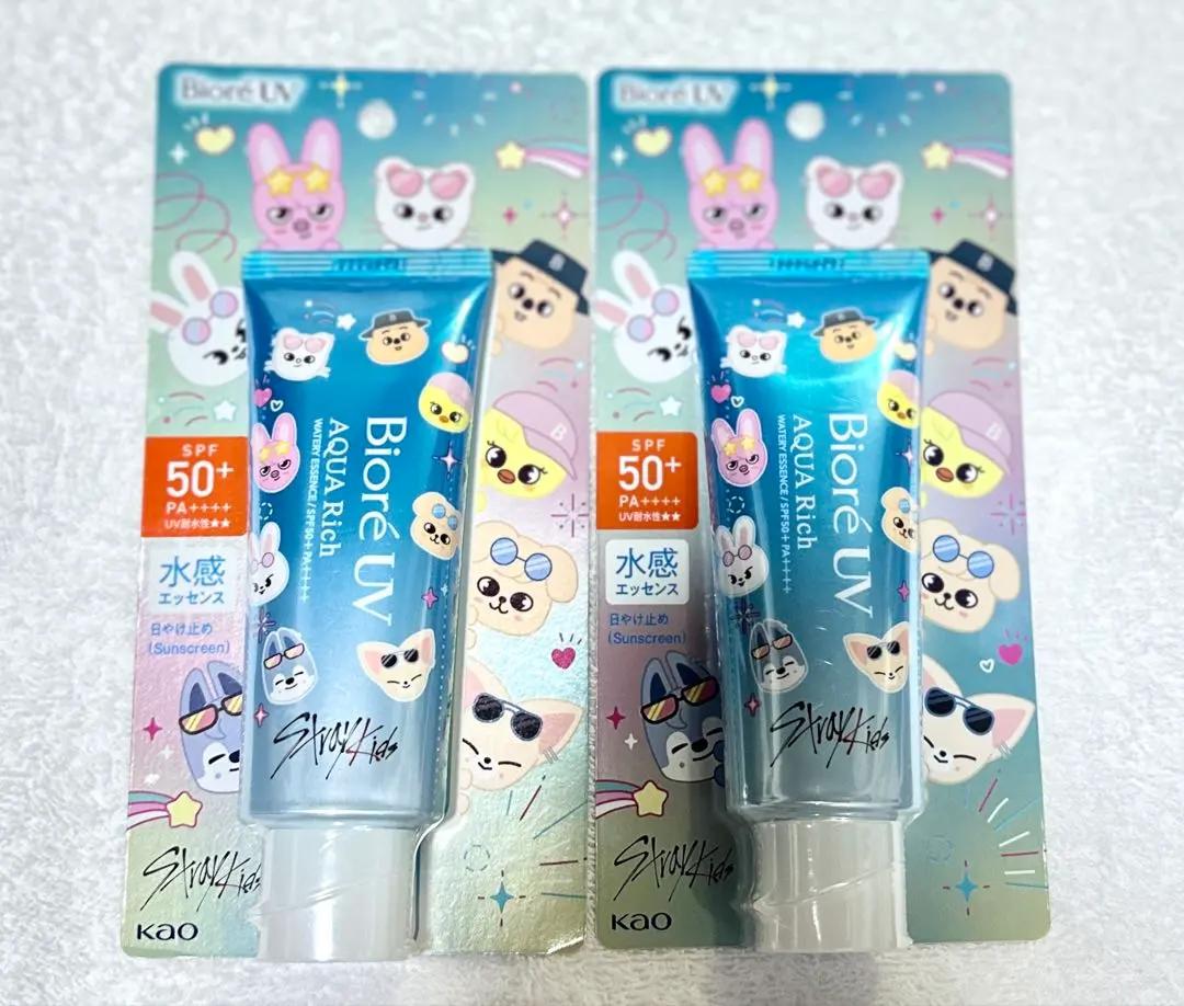Stray Kids Skzoo Biore UV AQUA Rich Водянистая эссенция 2,46 жидк. унц.(70g) Набор 2