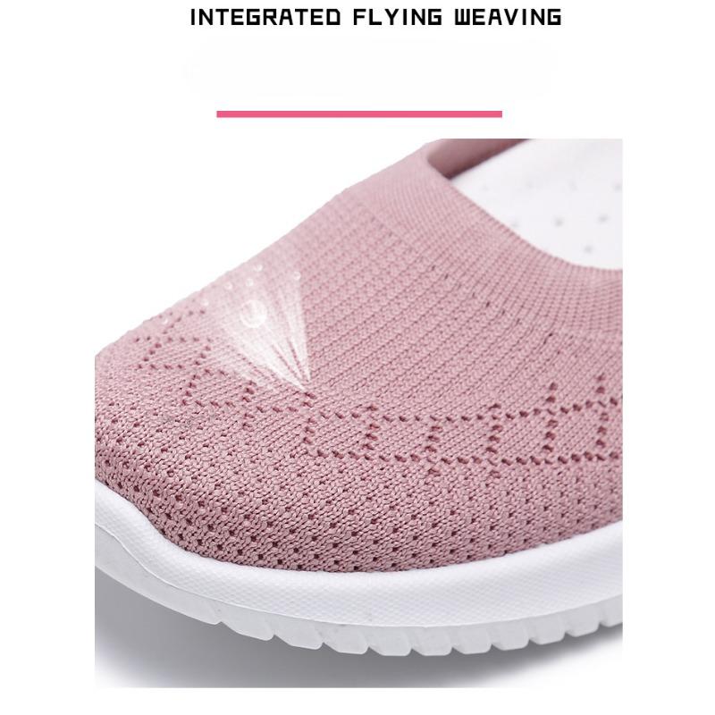 Lehké dámské prodyšné ploché boty ze síťoviny – ultra pohodlné, protiskluzové a větrané pro venkovní běžné nošení