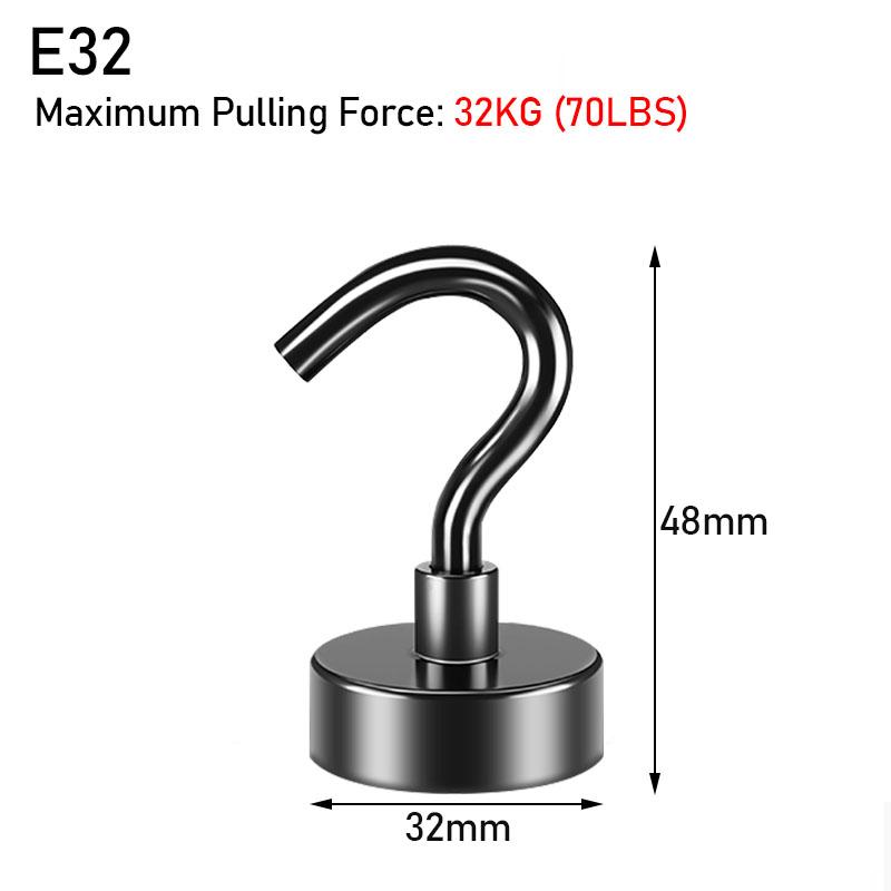 10/20/30Pcs Strong Magnetic Hook 70lbs Max Heavy Duty Magnet 3Coating Neodymium Hooks for Kitchen Garage Grill Cup Key Hanger