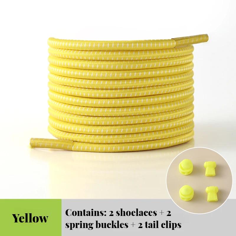 Elastic round Tennis Shoelaces without Ties Quality Lock Sneaker Laces Adult & Kids Rubber Bands for Shoes - 1 Pair