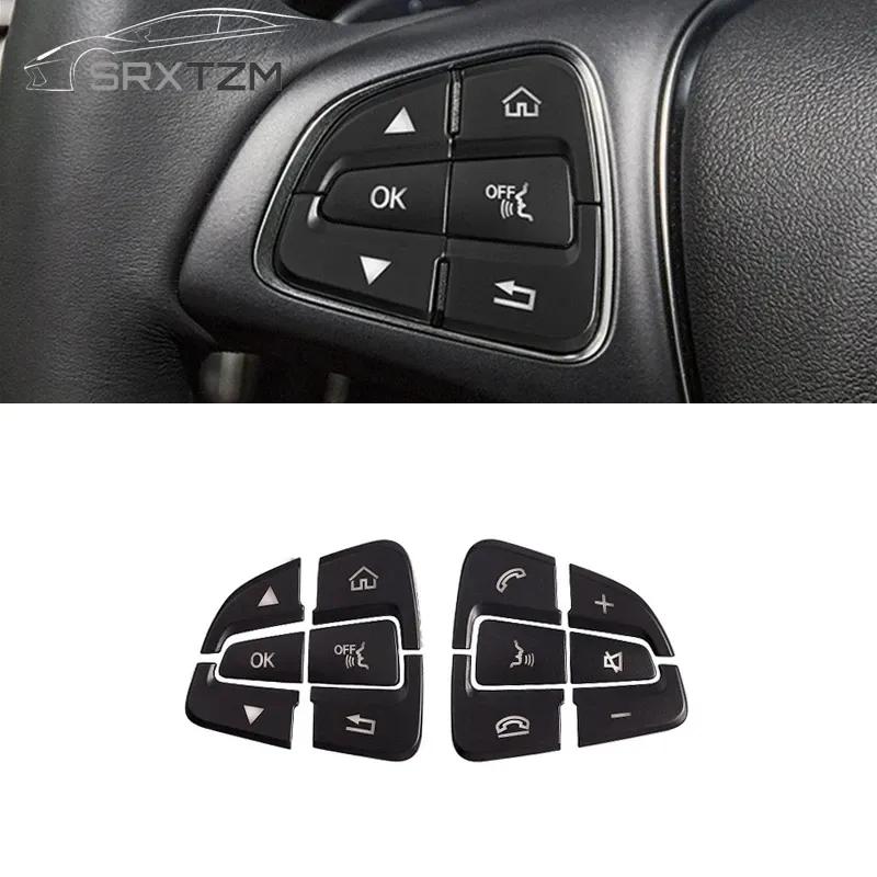 Pegatinas de Cubierta de Botones de Volante de Coche Recorte Ajuste Para Mercedes Benz C W205 GLC X253 Clase V Vito W447 Accesorios de Coche