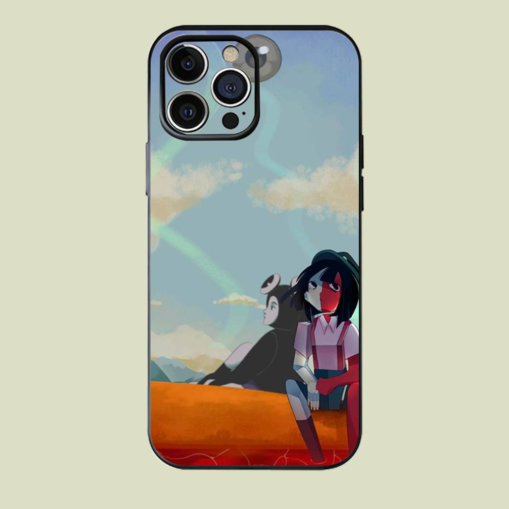 Anime E-Ena Graphic Sthetic Black Matte Phone Case For iPhone 17 16 15 14 13 12 Pro Max Silicone Soft Back Cover