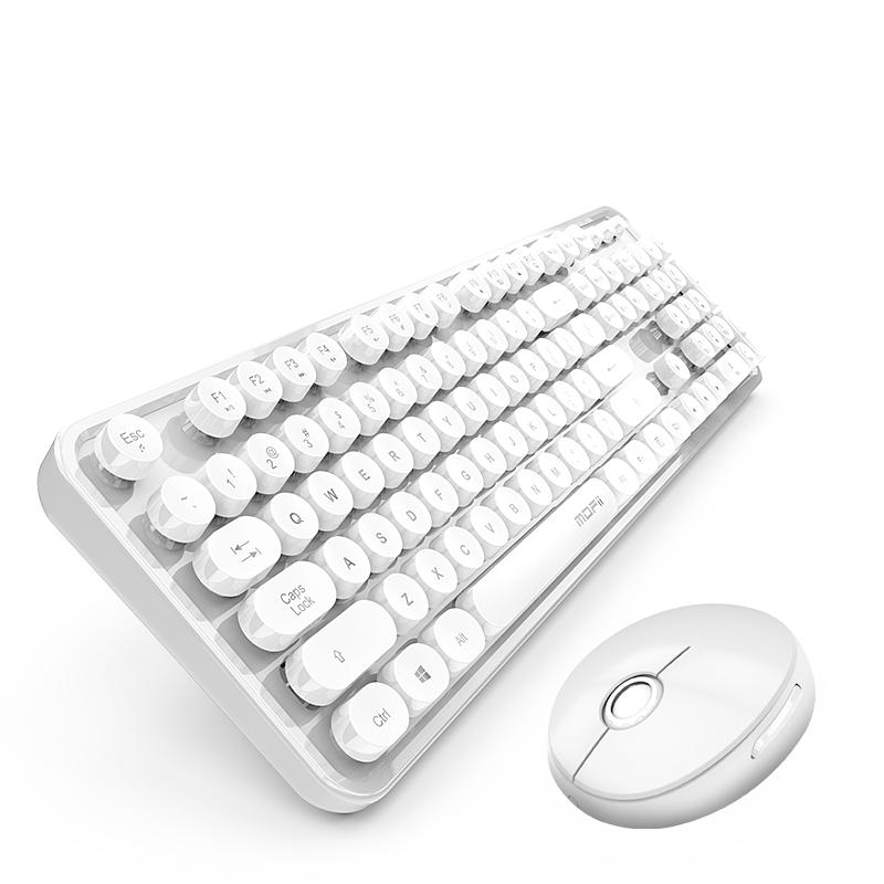 MOFII  Sweet 2.4G Wireless Keyboard and Mouse Set with 104 Round Keycaps - Office Keyboard