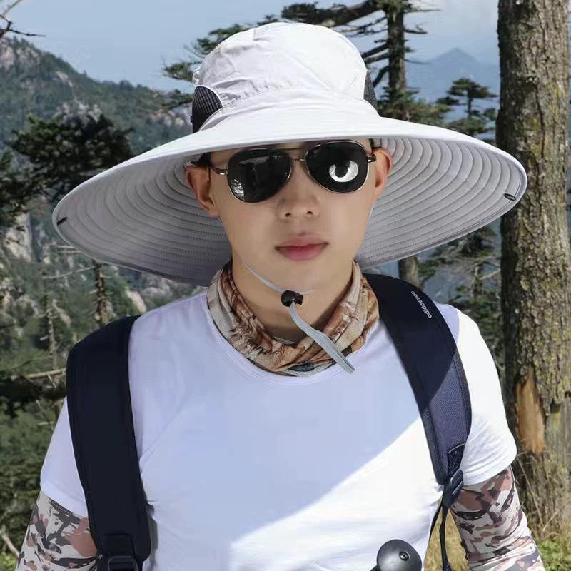 

15cm Brim UV Protection Sun Hat with Face Cover for Outdoor Climbing & Fishing