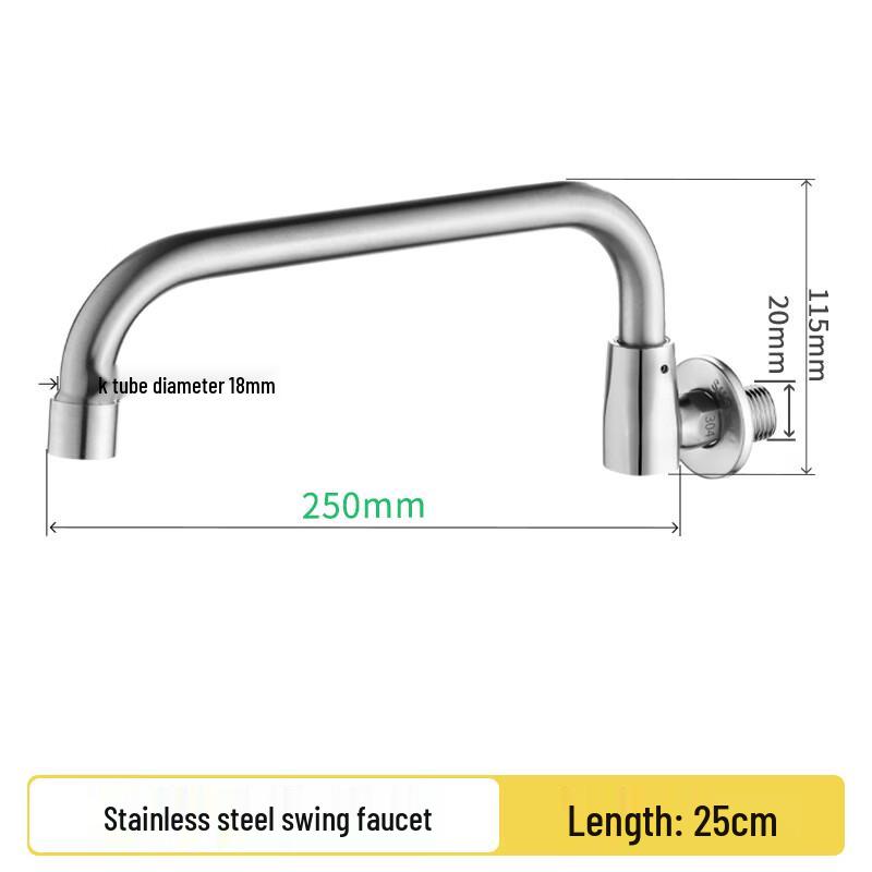MengWan Stainless Steel Commercial Kitchen Swing Faucet