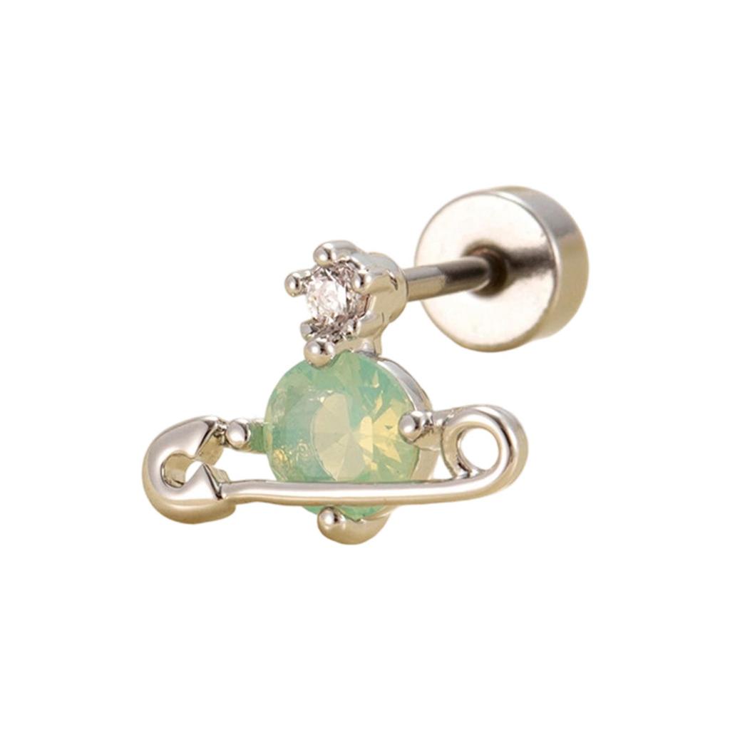 Safety Pin Saturn Stud Earrings - Double-Ended Screw Shaft, Unique High-End Titanium Steel Cartilage Earrings For Young Girls