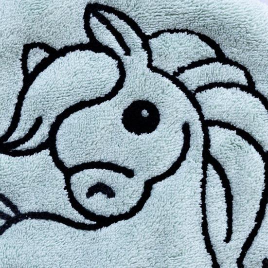 Tecknad Häst Handduk Tvättbar Absorberande Handduk Söt Ponny Handduk med Hängögla för Kök Badrum Heminredning