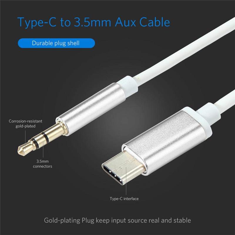 Type-C To 3.5mm Audio Cable Car Headphone Speaker Type C Converter Jack Aux Cord (Digital Version)