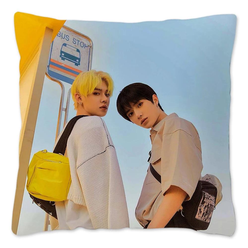 Koreanischer Kpop TXT Kissenbezug, wiederverwendbarer Kissenbezug für Sofa, Wohnzimmer, Harajuku Housses De Coussin