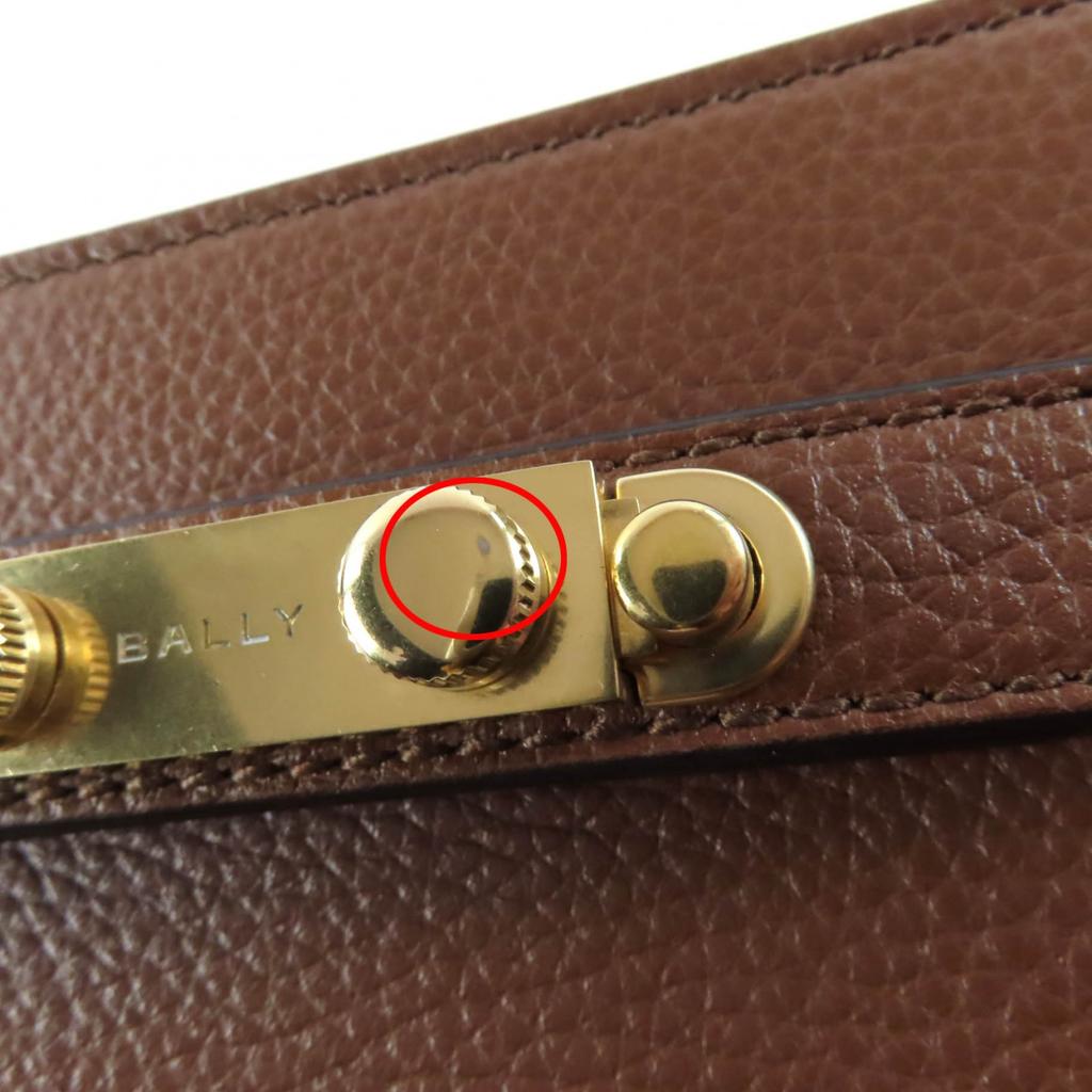 Excellent BALLY Shoulder Bag Carriage Shoulder Bag 2WAY Leather Handbag Brown Used