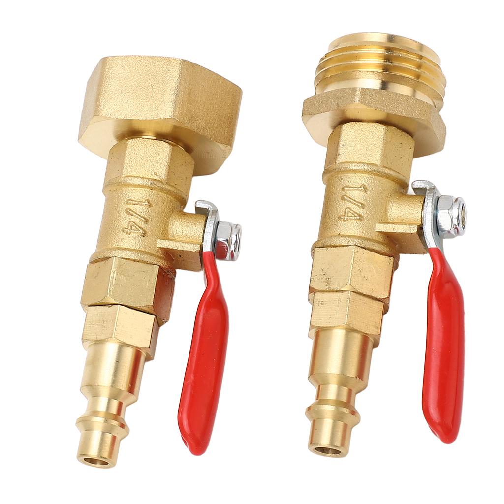 2PCS RV Blowout Adapter Internal External Thread Winterizing Fitting with Ball Valve for Boat Camper Travel Trailer