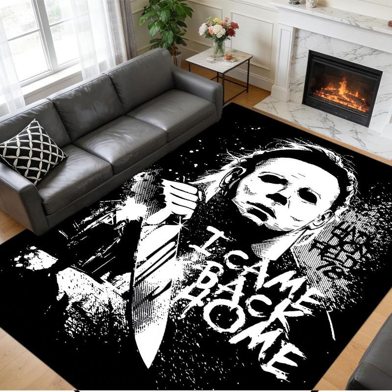 Crystal Velvet Rug Soft Non Slip Indoor Floor Mat Home DecorHalloween Michael Myers