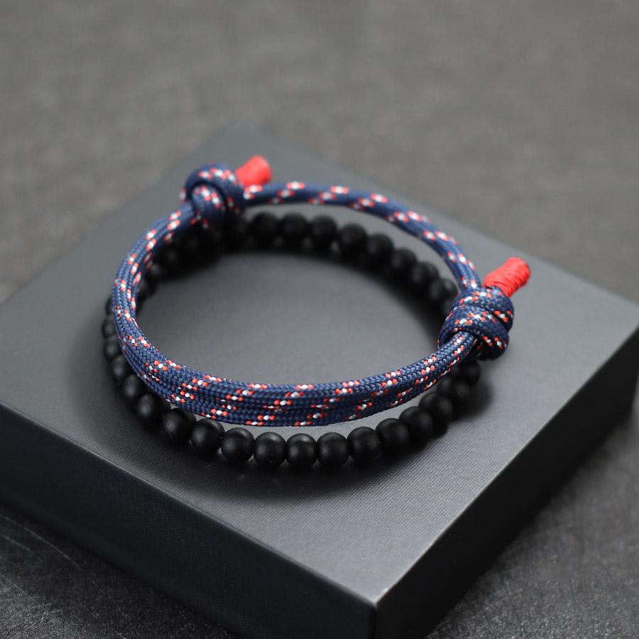 Noter Fashion 2Pcs Men Bracelet Set 2026 Handmade Sliding Adjustable Paracord Braslet Summer Jewelry Surfer Nautical Braclet