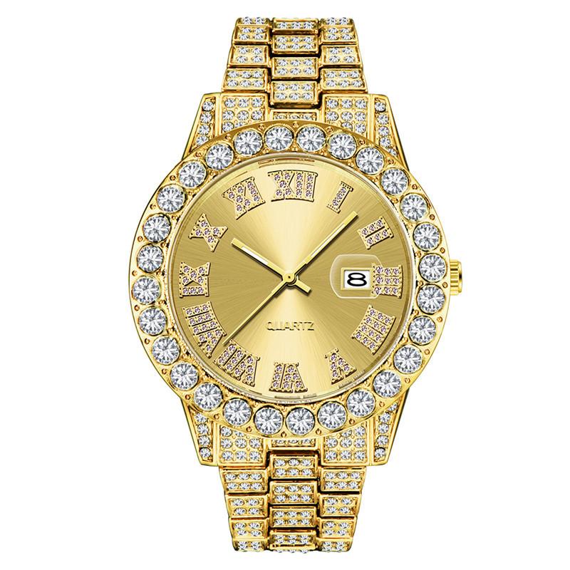 Hip Hop Full Iced Out Mens Watches Modern Quartz Wrist Watches With Micropaved Cubic Zircon Watch For Women Men Jewelry