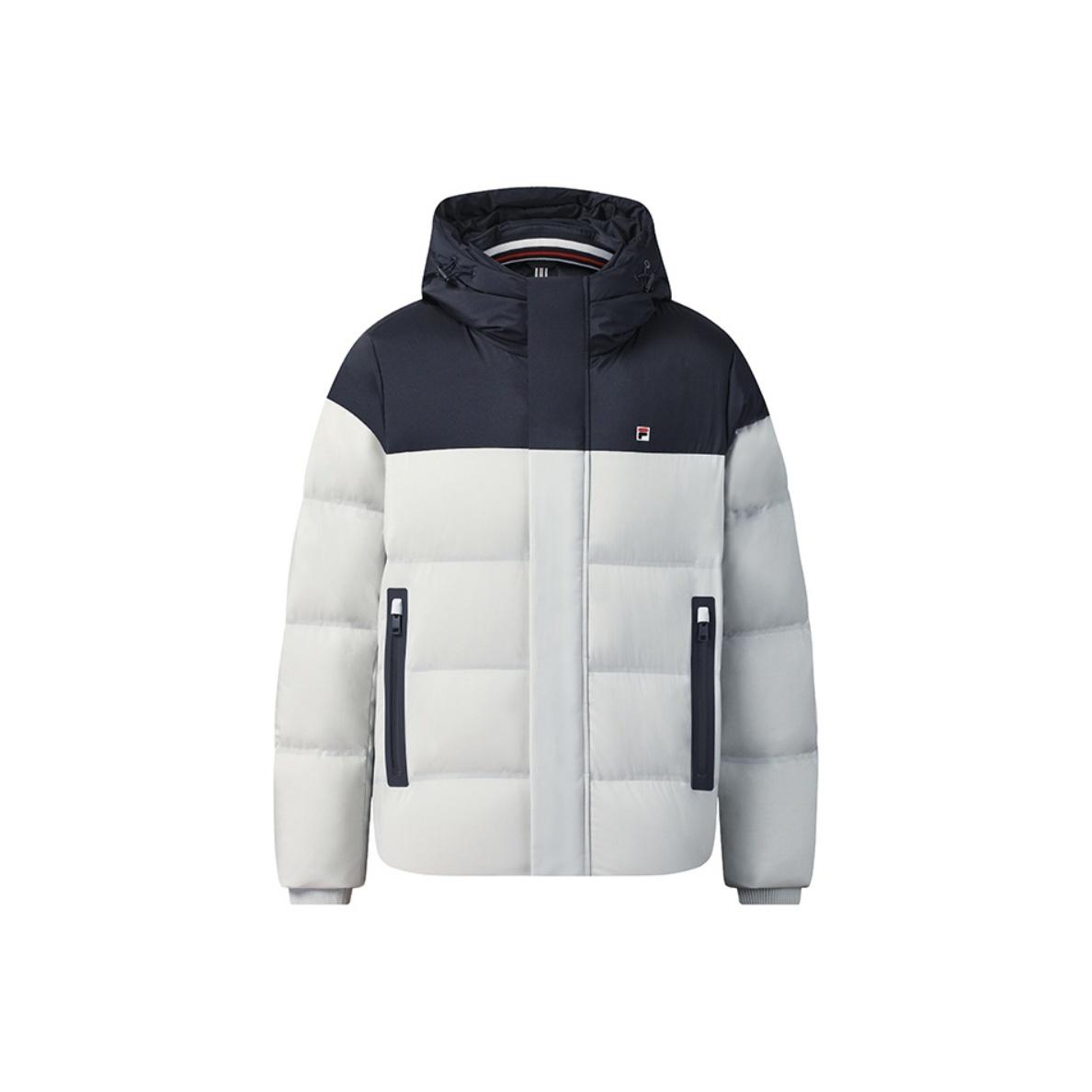 Fila Наследие Моды Простой Модный Повседневный Теплый Ветрозащитный Удобный Пуховик из Утиного Пуха Мужская Куртка Улун-Серый F11M548902FLY M