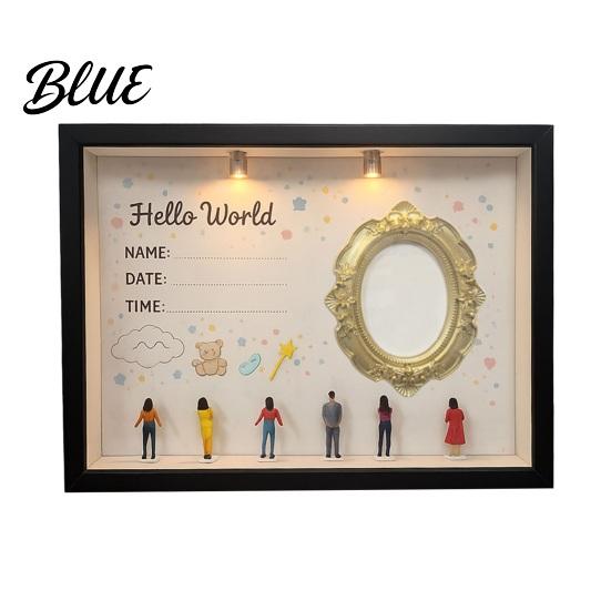 Custom Couple Silhouette Frame DIY Mini Museum Box with Light Photo Display Kit Valentine's Day Gift for Her Gold Frames Figurines Memory Keepsake