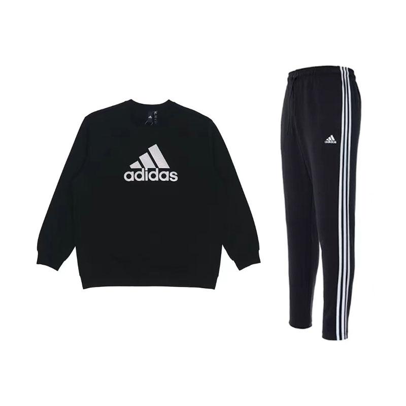 

Adidas Свободная футболка с длинным рукавом, спортивные штаны, модный повседневный комплект с капюшоном для мужчин HM2960+FK6884 S