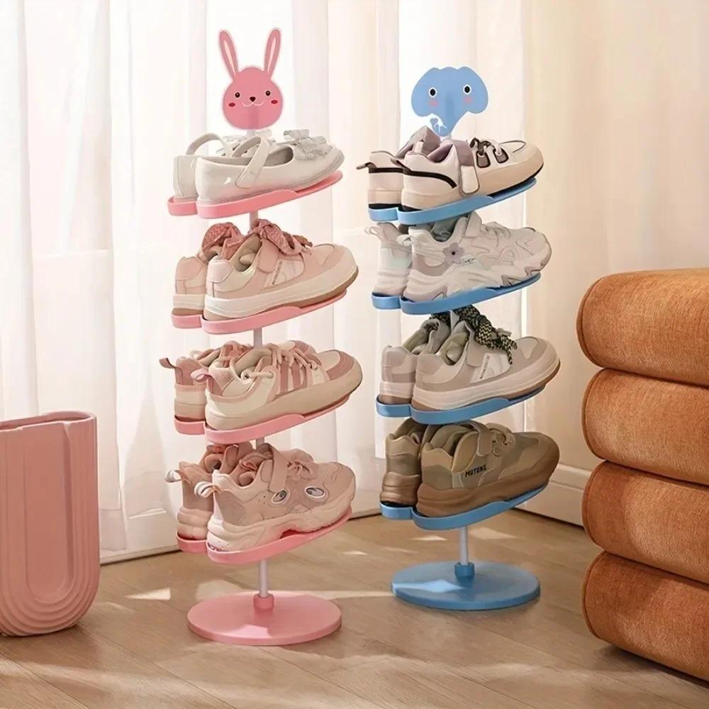 Cartoon Plastic Shoe Rack Large Capacity Multi-layer Shoe Rack Dormitory Convenient Japanese Reinforced and Durable Storage Rack