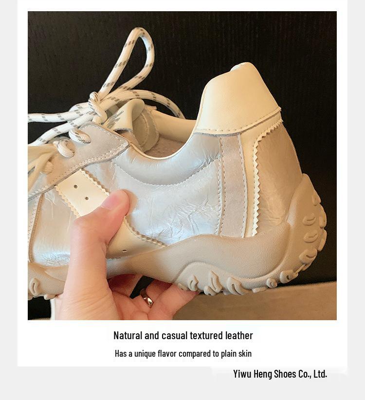 Trauben-Mama 7cm Höhenzunahme Runde Zehenpartie Schnürung Dad Sneakers - Dicke Sohle Lässige Deutsche Trainer