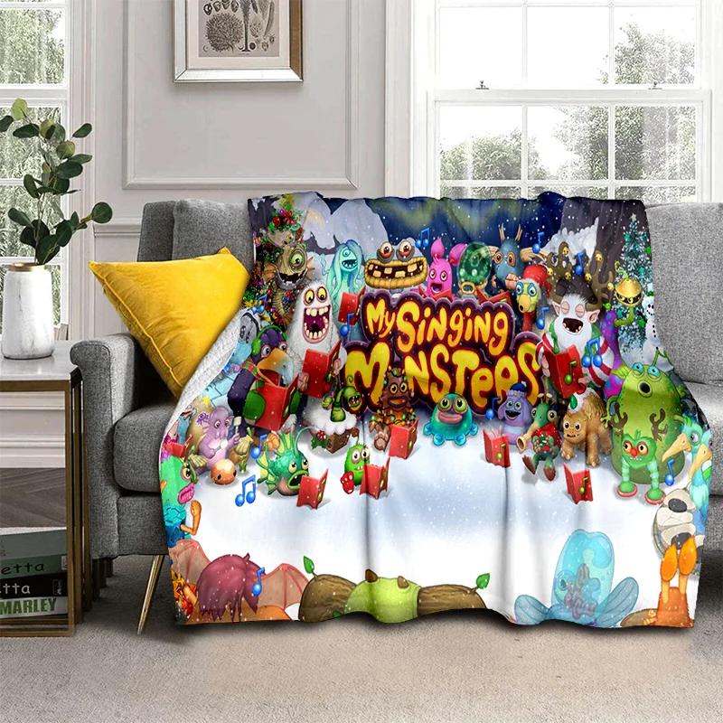 My Singing Monsters Video Game Cartoon 3D Blanket,Soft Throw Blanket for Home Bedroom Bed Sofa Picnic Travel Cover Blanket Kids