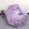 1PC Butterfly Lavender Umbrella-8-Rib Reinforced Portable Folding Travel Suitable for All Seasons Outdoor Daily -Z0484