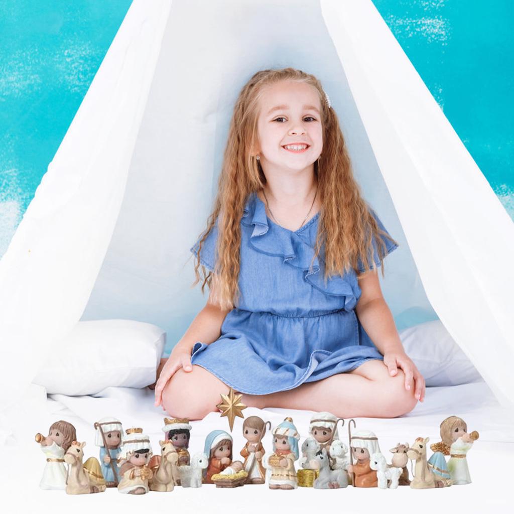 Resin Horse Life Characters Sheep And Horse Birth Scene Set