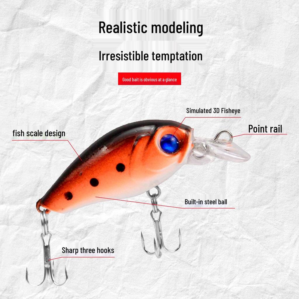 Ding Liang Floating Surface Lure - Rocking Fat Fish Bait for Freshwater & Sea (Simulation Hard Bait)