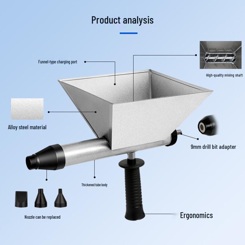 Cement Mixer Grouting Gun: High-Pressure Waterproof Leak Plugging, Anti-Slip, Labor-Saving Tile Grout Filler