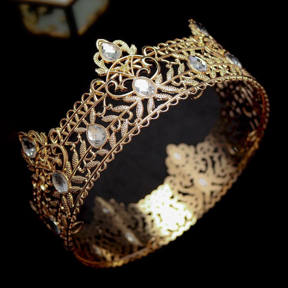 Hair Ornaments King Crown Shiny Rhinestone Crown Vintage Baroque Crown  Man