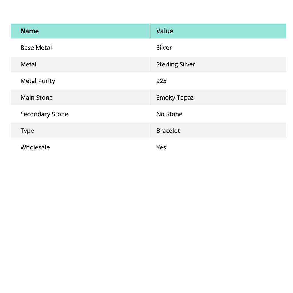 Smoky Topaz Gemstone Handmade 925 Sterling Silver Bracelet 7-8" I4N84