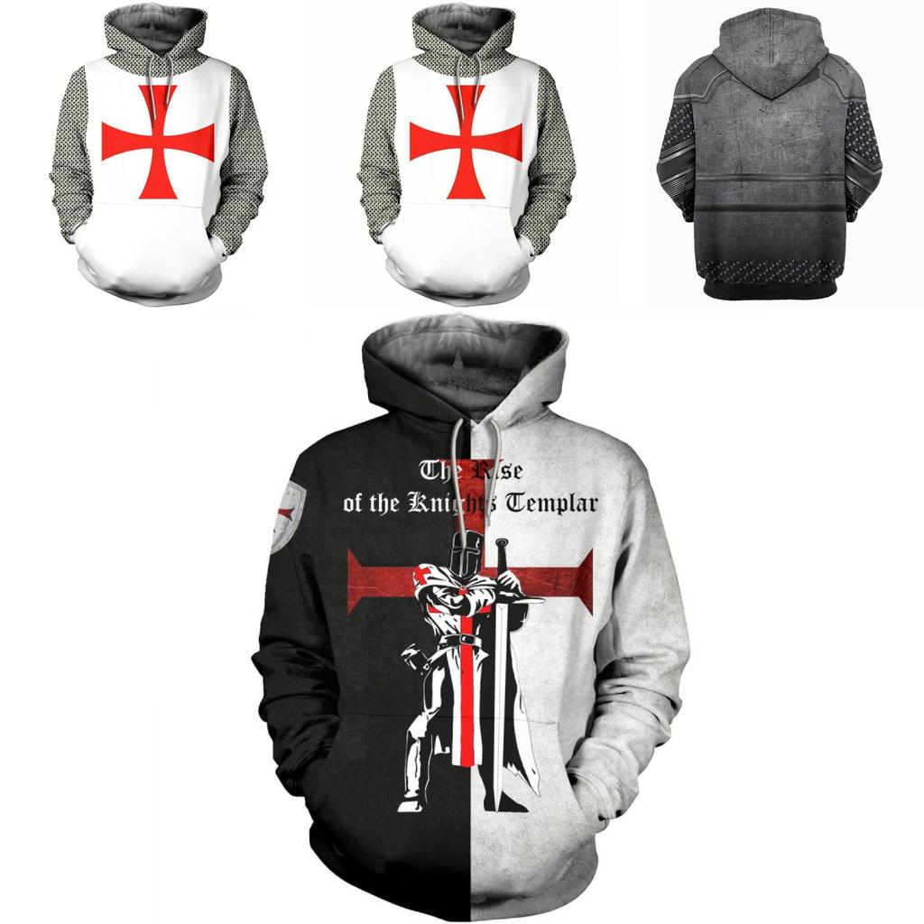Vibrantly Designed Unisex Knights Templar Cosplay 3d Print Pullover Casual Sweater
