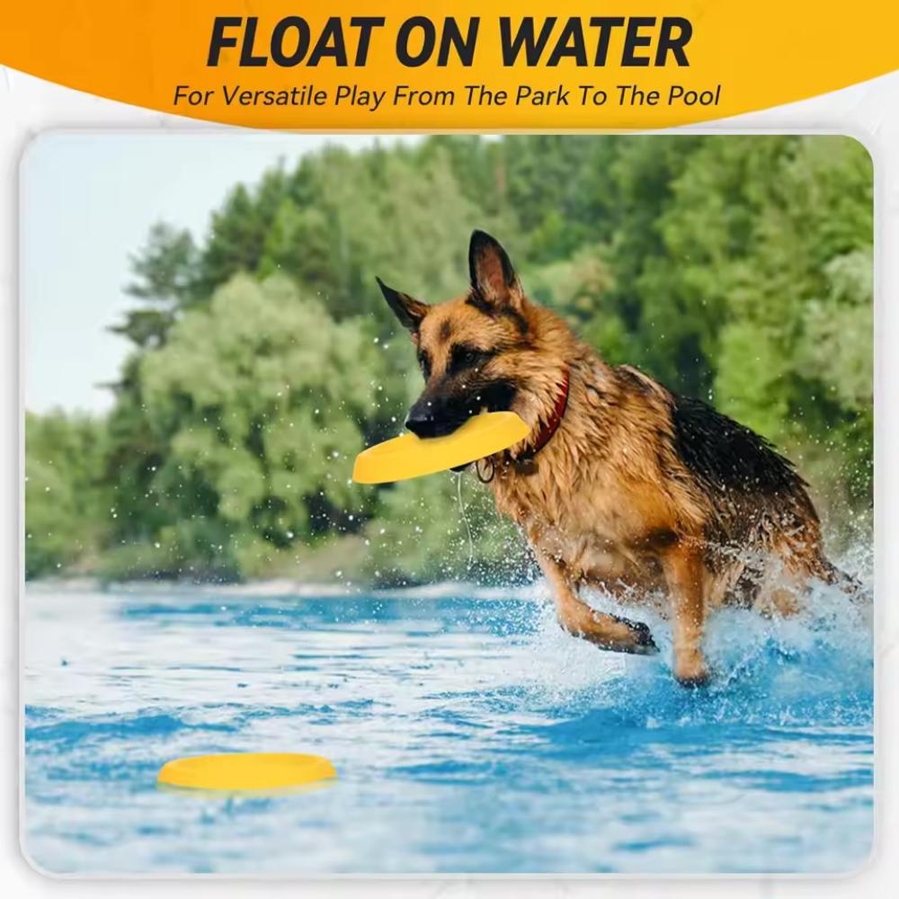 Durable EVA Dog Flying Disc Indestructible Chew Toy For Large Dogs Floatable Dog Frisbee For Pet Outdoor Play Training Chewing