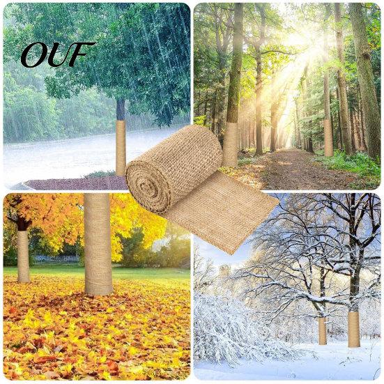 Burlap Fabric for Trees Natural Tree Protector Wraps Winter Garden Plants, Trunk Protector, Cold Proof Bandage Plants Wrap Bandage, Frost Freeze