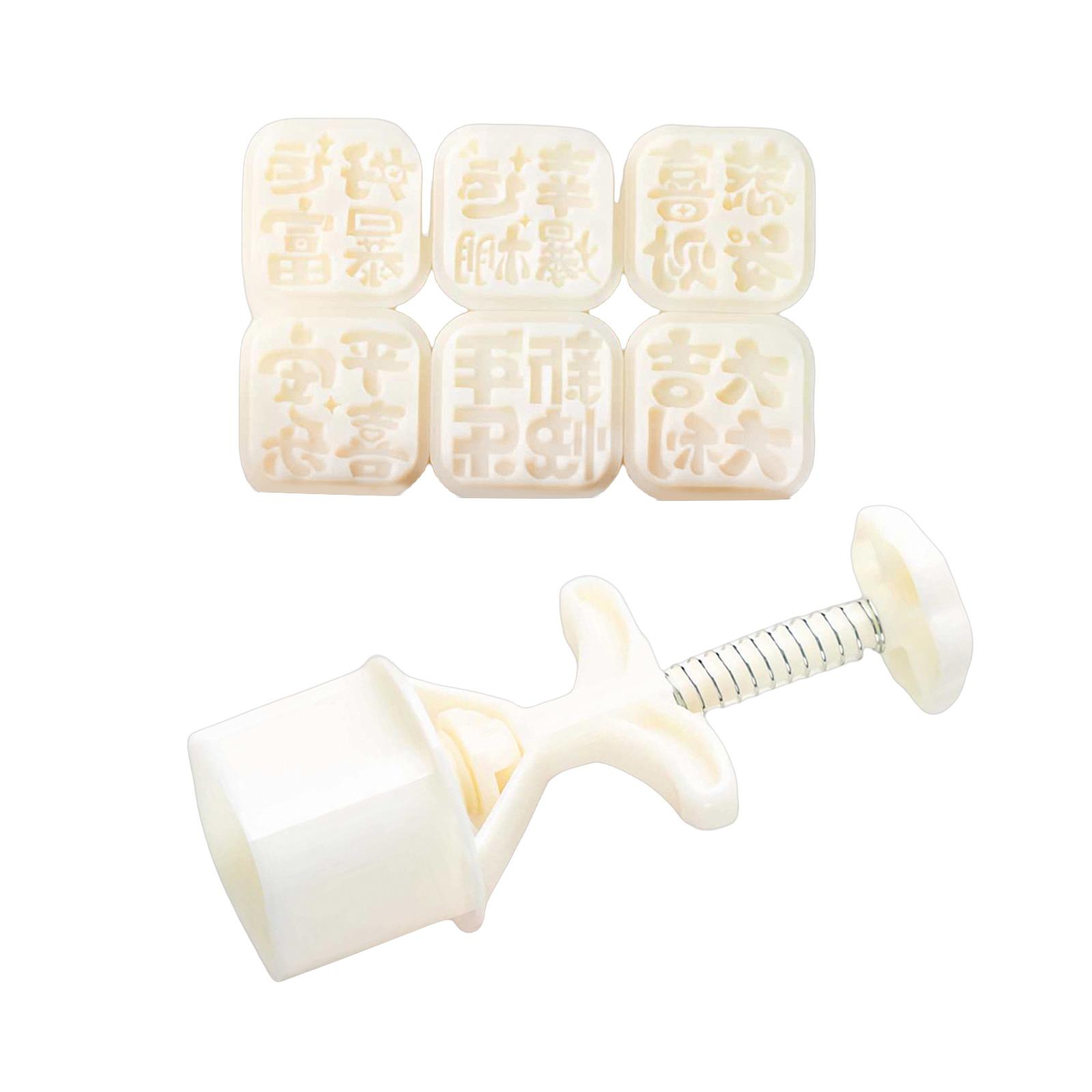 

Hand Pressure Mooncake Moulds Functional Moon Cake Moulds with 6 Pattern Designs Bases for DIY Cookie Making