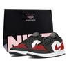 Air Jordan 1 Clássico da Moda Resistente à Abrasão Cano Baixo Tênis de Basquete Vintage Unissex Preto Vermelho 553558-040(Equipe448-)