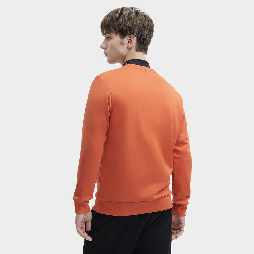 FILA Letter Logo Printed Round Neck American Style Sweatshirt Men Sweatshirt Autumn-Orange F11M349213F-OR