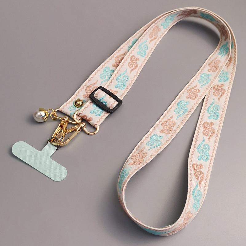 Stylish Colour Cloud Nylon Phone Lanyard Crossbody Strap Trendy Mobile Phone Accessories Versatile Lanyard Adjustable Lanyard