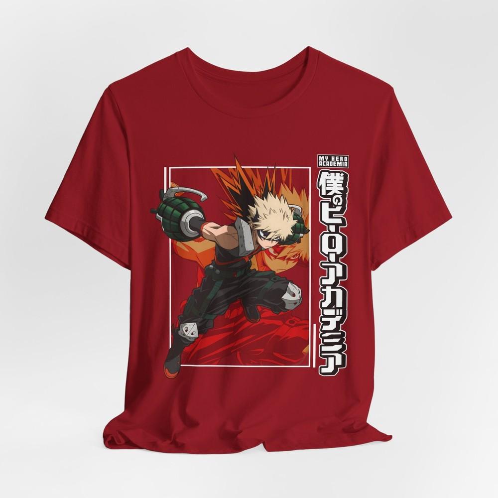 

Explosive Hero Tee – Katsuki Bakugo Anime Shirt for Otaku Manga Lovers T-Shirt 3XL