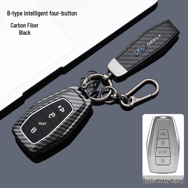 Étui pour clé pour modèles Geely: Emgrand, Xingyue, Boyue, Xingrui, Bin Yue, Bin Rui, Denim Galaxy - Coque de Protection avec Boucle