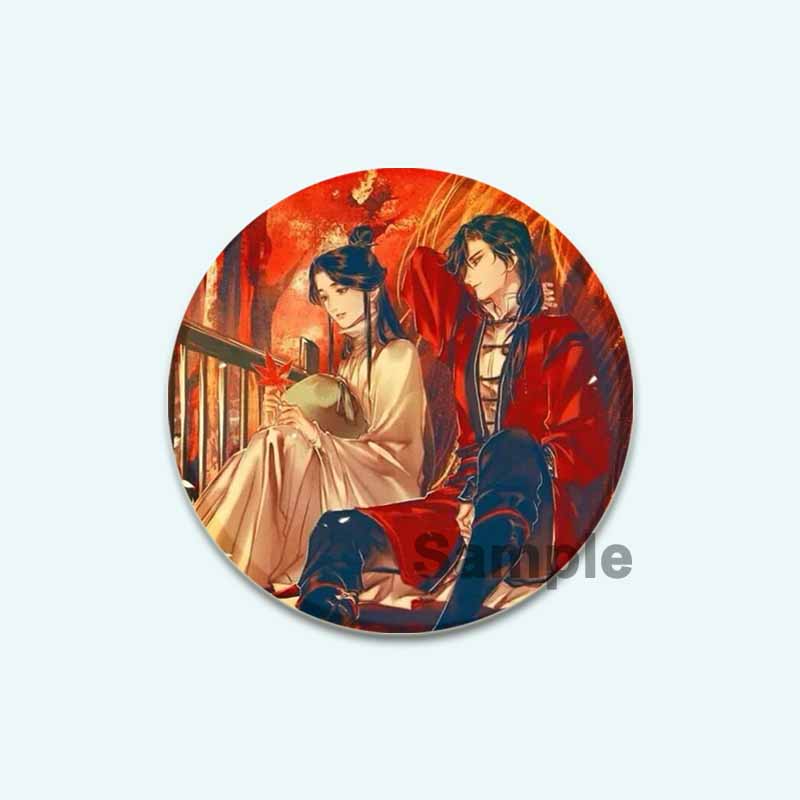32/44/58 mm Anime Heaven Official's Blessing Badge Hua Cheng/Xie Lian Cartoon-Broschen, handgefertigt, niedliche Emaille-Anstecker als Schmuck, Geschenk-Accessoire