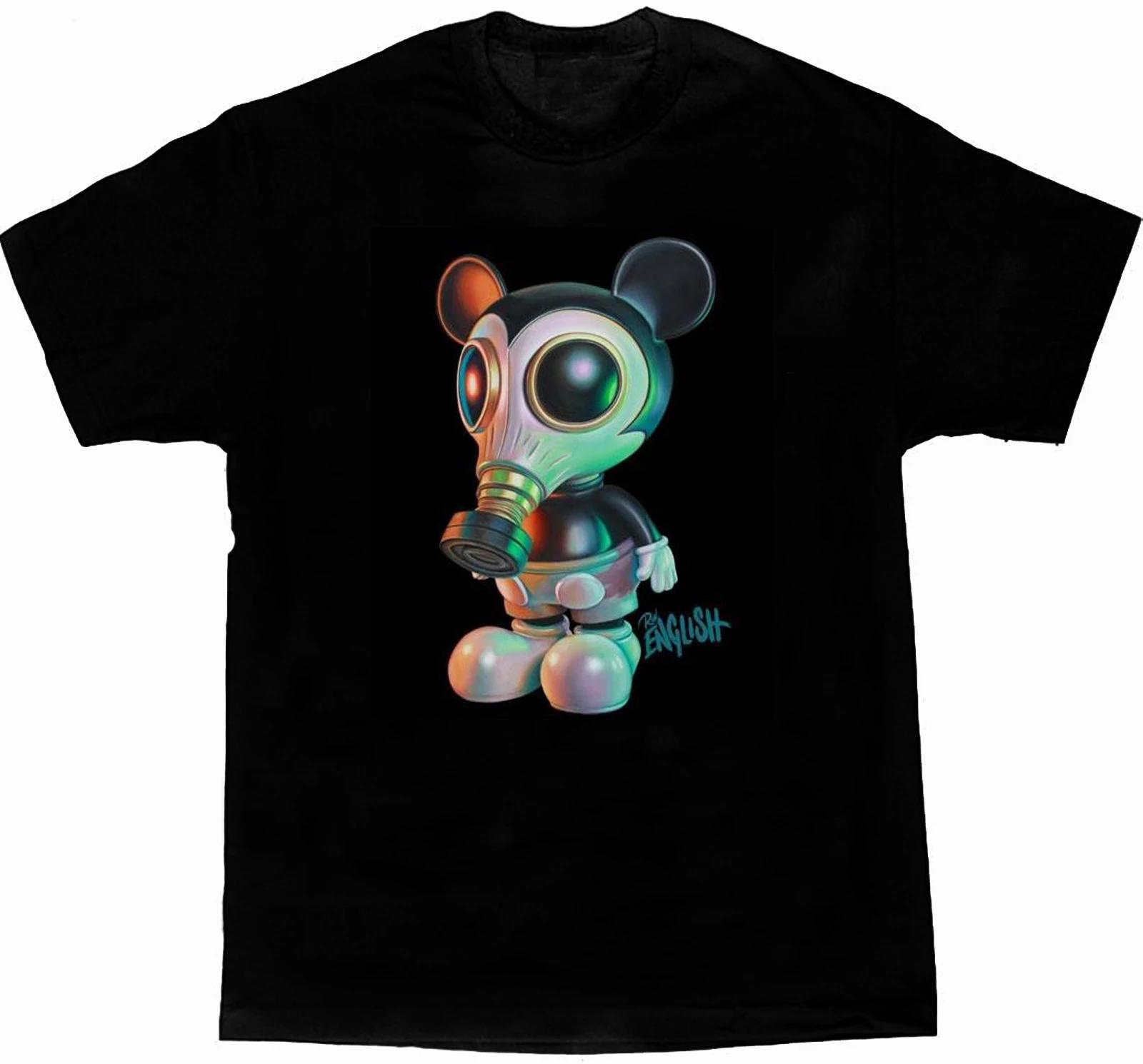 

Real Life. Funny Cartoon Mouse Gas Masks Mens T Shirt New 100% Cotton Short Sleeve O-Neck T-shirt Casual Unisex Top - Men s S... S разноцветный