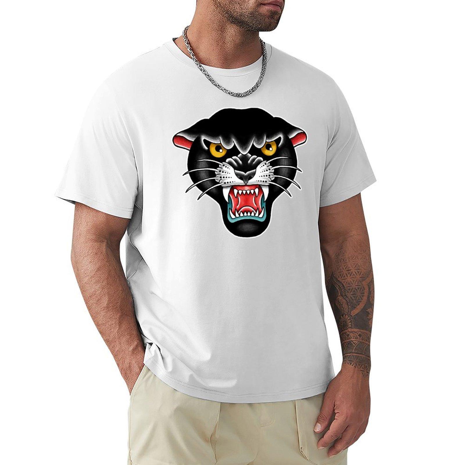 Традиционная футболка с черной пантерой топы для мальчиков с принтом животного мужские графические футболки набор S