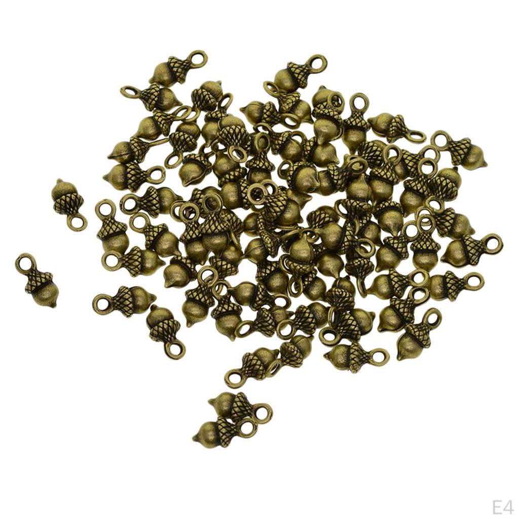 50er-Pack Metall-Frucht-Eichel-Perlen für Anhänger, Armbänder