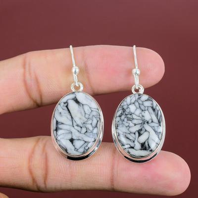 Pinolith Jaspis Ohrring Edelstein Ohrring 925 Sterlingsilber Ohrring Top Qualität Pinolith Jaspis Schmuck Handgefertigter Ohrring Jubiläumsgeschenke